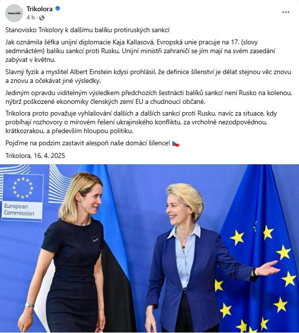 🇪🇺 EU | 🇷🇺 RUSKO:  Pojďme zastavit tyto šílence. Trikolora uveřejnila své stanovisk...