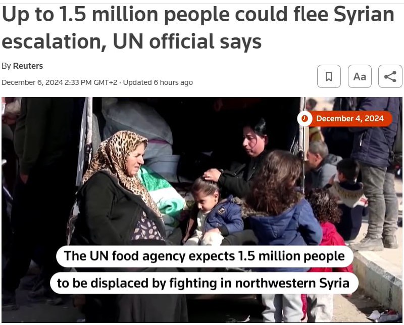 ‼️🇸🇾 🇪🇺Evropa očekává 1,5 milionu uprchlíků ze Sýrie kvůli možnému pádu As...