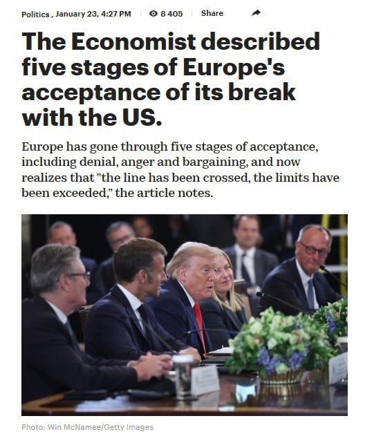 Evropa prošla pěti fázemi přijetí v důsledku zhroucení transatlantické spolupráce s USA, po...