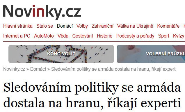 ❗️🇨🇿Experti: Sledováním politiky se armáda dostala na hranu.Generální štáb se dosta...