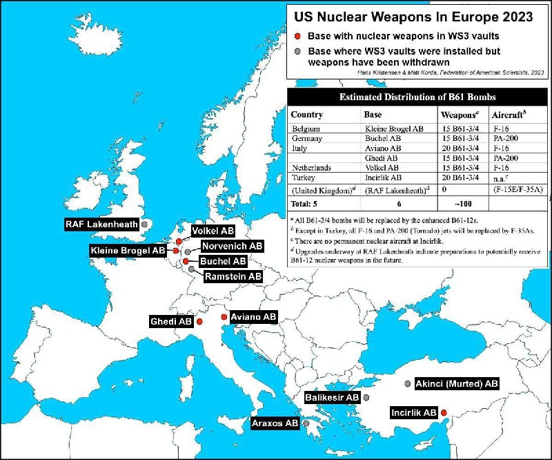 🇺🇸🇪🇺🇬🇧Federace amerických vědců odhaduje, že na šesti leteckých základnách...