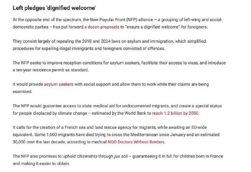 🐦‍⬛️🇫🇷 Francouzská levicová aliance pro imigraci:• Zrušení pravidel, která vyh...