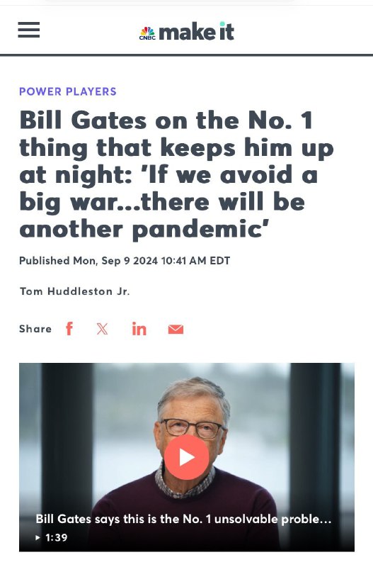 Gates na to, co říká, ho drží v noci vzhůru:"I když se vyhneme velké válce... Bude dal...