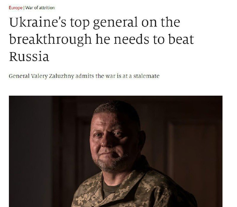 🇺🇦Generál Valerij Zalužnyj přiznává, že válka je na mrtvém bodě. "Nemáme právo...