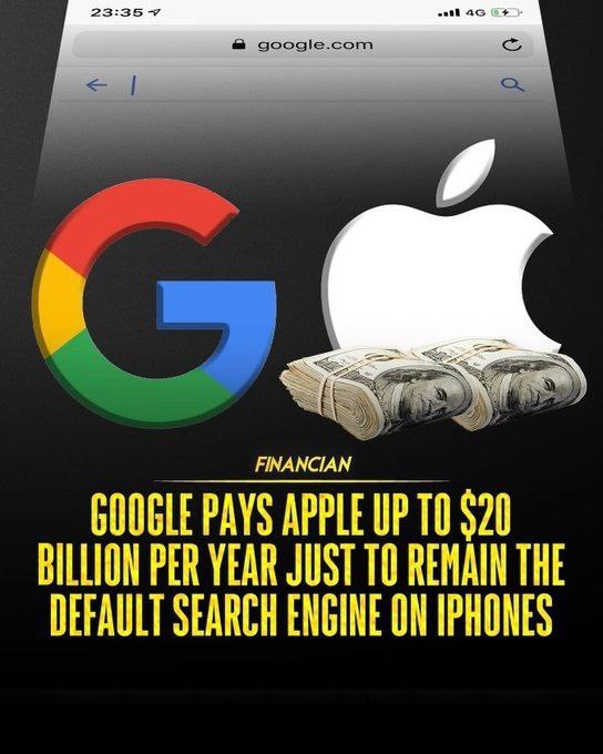 🏛▫ Google platí Apple, až 20 miliard dolarů ročně, aby zůstal jako předdefinovaný vyhle...
