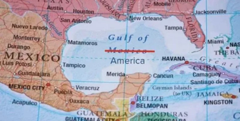 Google ve své službě Google Maps přejmenuje Mexický záliv na Americký záliv a také Mount De...