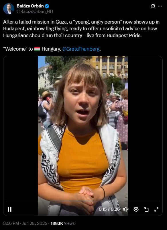 🤡 „Greta doufá, že TĚ uvidí na maďarském průvodu Pride“ – samozřejmě aby zachráni...