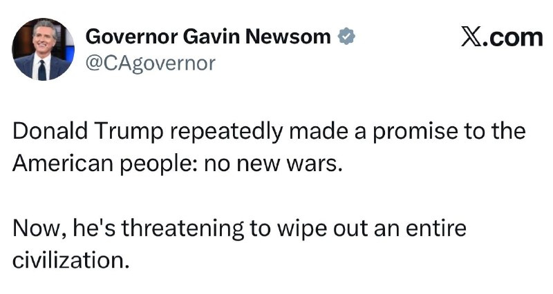 Guvernér Kalifornie Newsom: Donald Trump opakovaně sliboval americkému lidu, že nebude vést ž?...