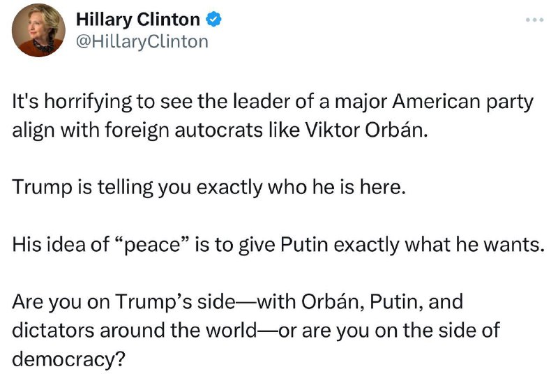 Hillary Clintonová tvrdě odsoudila Trumpa:„Je otřesné vidět, jak se vůdce největší americ...