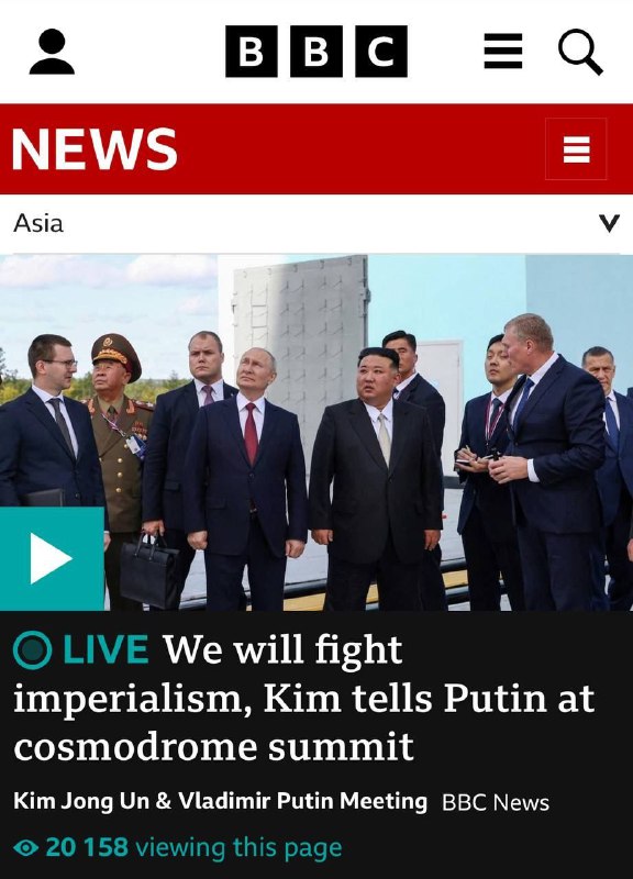 📺Hlavním tématem všech světových médií je setkání Putina a Kim Čong-una na kosmodromu V...