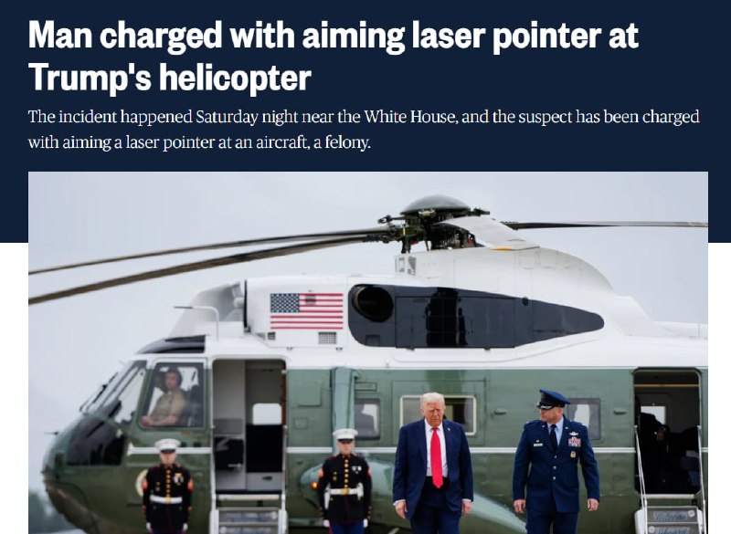 ‼️🇺🇸🏴‍☠️Hrozilo nebezpečí pádu: vrtulník s Trumpem na palubě byl „napaden?...