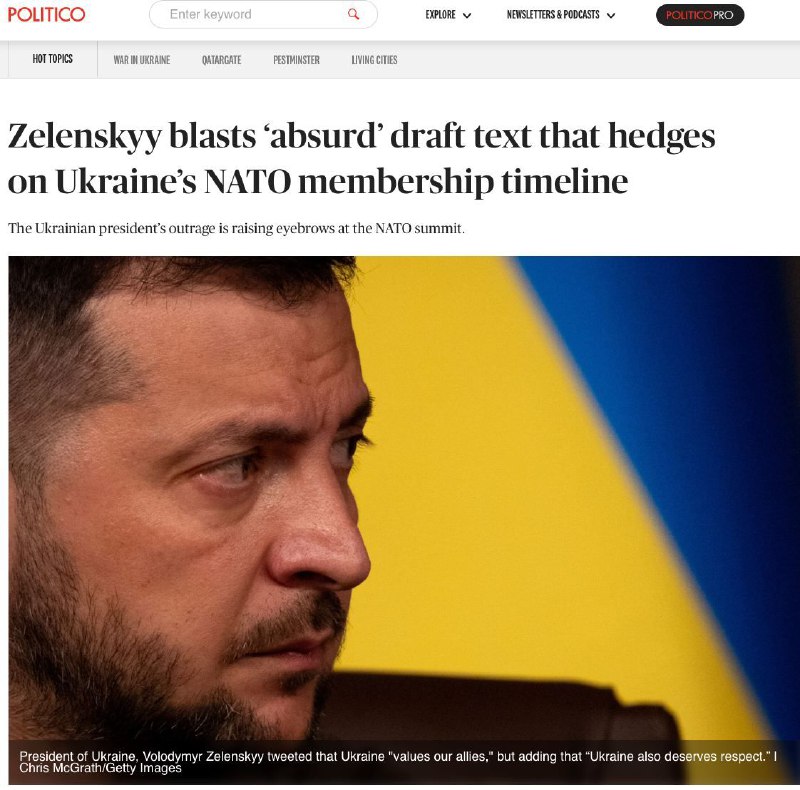 🇺🇸🇺🇦Hysterie Zelenského kvůli absenci přesného termínu vstupu Ukrajiny do NATO pře...