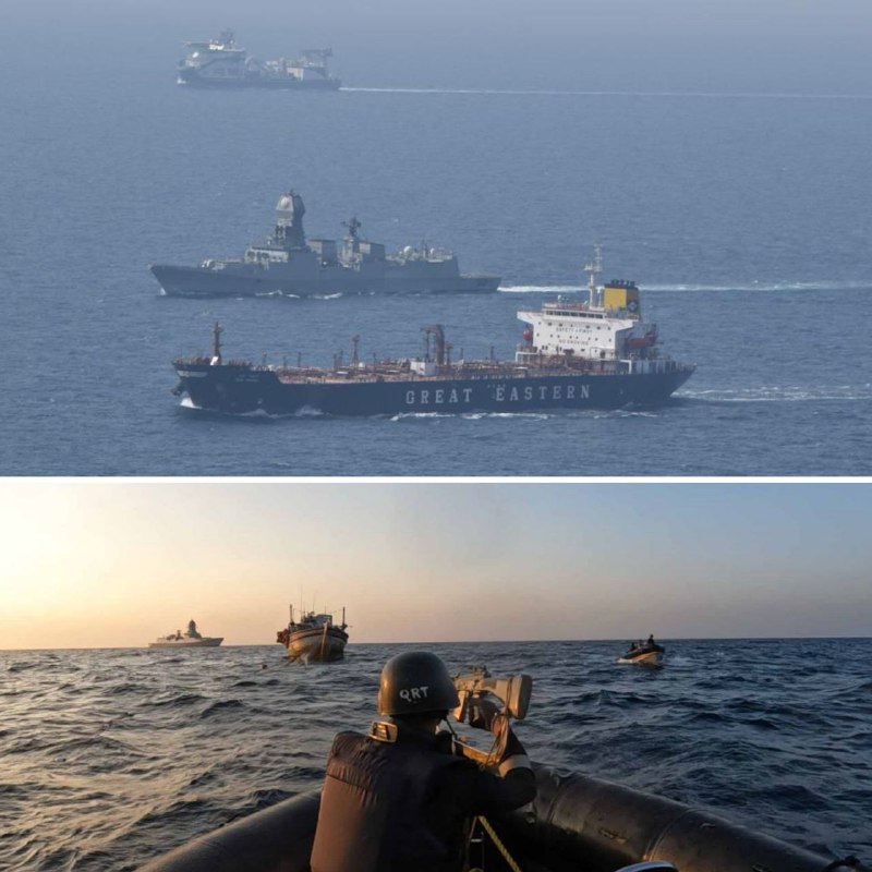 Indické námořnictvo zveřejnilo záběry svých válečných lodí rozmístěných v Arabském mo...