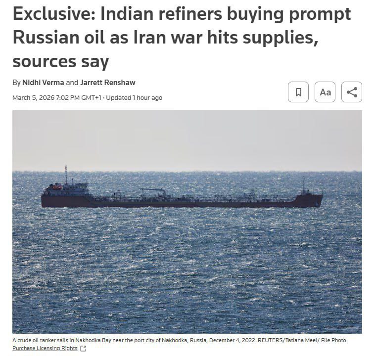 🇮🇳🇷🇺🇺🇸 Indické rafinerie kupují miliony barelů ruské ropy pro rychlé dodání...