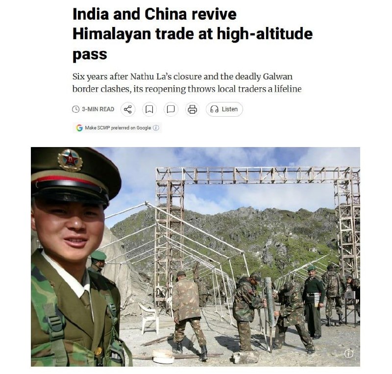 🇮🇳🇨🇳 Indie a Čína znovu otevřely hraniční přechod Nathu La pro obchod mezi oběma ... 🇮🇳🇨🇳 Indie a Čína znovu otevřely hraniční přechod Nathu La pro obchod mezi oběma ...