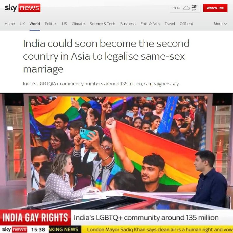 🇮🇳🏳️‍🌈Indie se možná brzy stane zemí, která legalizuje stejnopohlavní manželst...