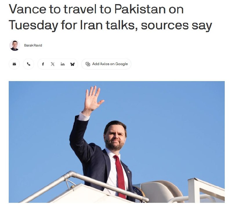 ‼️🇮🇷🇺🇸 Írán pošle delegaci do Islámábádu na jednání s USA, – Axios▪️Po...