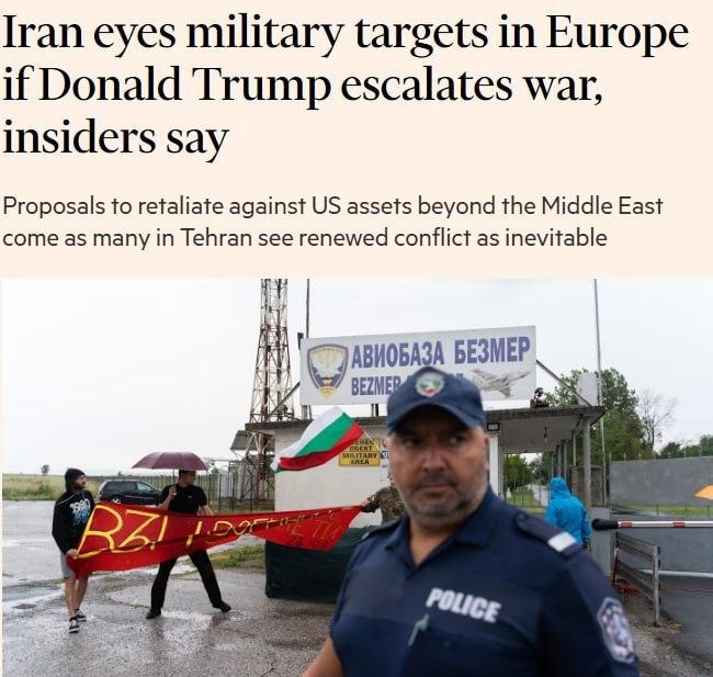 ‼️🇮🇷🇺🇸 Írán určil nové cíle pro útoky v Evropě v případě eskalace ze stran... ‼️🇮🇷🇺🇸 Írán určil nové cíle pro útoky v Evropě v případě eskalace ze stran...