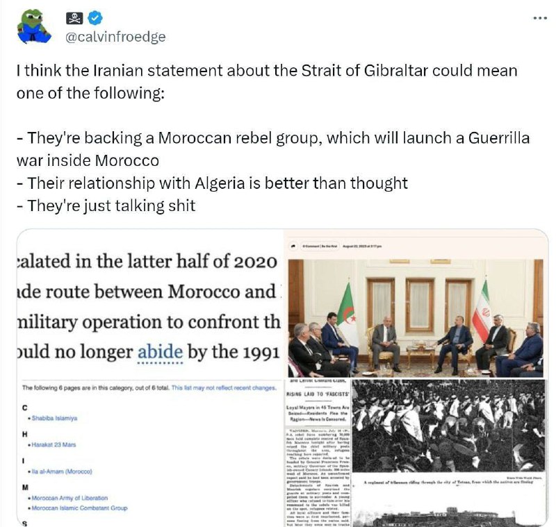 ❗️🇮🇷 🇩🇿 🇲🇦 Íránské revoluční gardy (IRGC) tvrdí, že mohou uzavřít Gib...