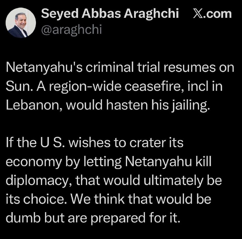 🇮🇷 ❌ 🇺🇸 🇮🇱 Íránský ministr zahraničí Abbas Araghchi prostřednictvím X:Net...