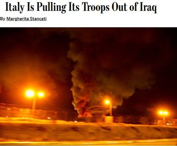 🇮🇹Itálie stahuje své jednotky z Iráku, — The Wall Street Journal.Řím postupně evakuje ... 🇮🇹Itálie stahuje své jednotky z Iráku, — The Wall Street Journal.Řím postupně evakuje ...