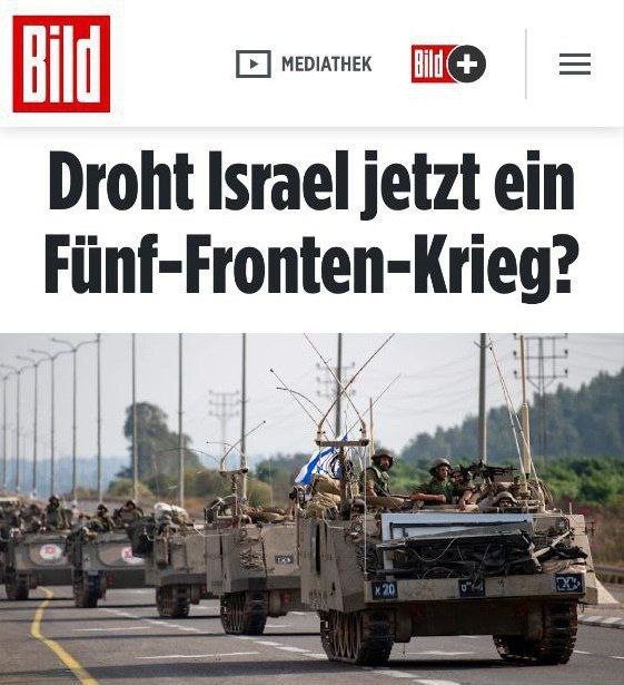 🇮🇱Izrael může čelit válce na pěti frontách, píše Bild s odkazem na odborníky.Analytic...