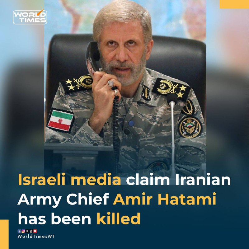 Izraelská média uvádějí, že byl zabit Amír Chátamí. V důsledku útoků USA byl zabit veli... Izraelská média uvádějí, že byl zabit Amír Chátamí. V důsledku útoků USA byl zabit veli...