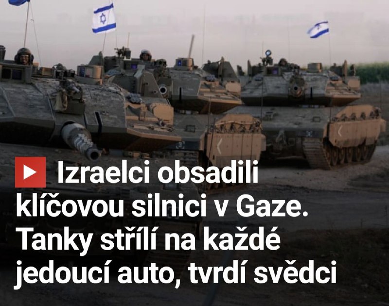 🇮🇱🇵🇸Izraelské tanky postoupily na okraj města Gazy, asi tři kilometry od izraelské h...
