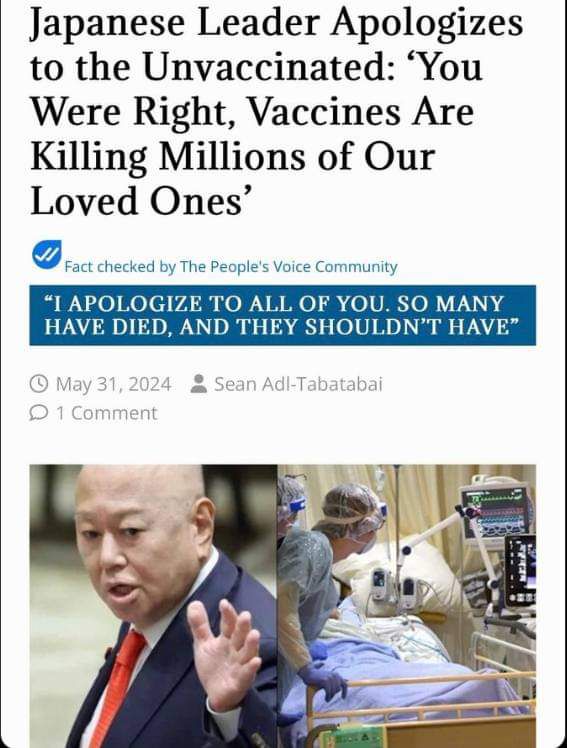 Japonsko! Omluva neočkovaným. "Měli jste pravdu, vaXcíny zabíjí miliony našich milov...