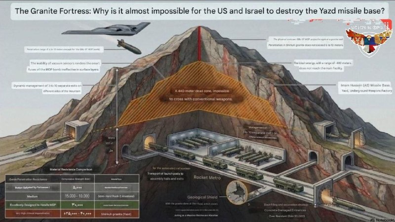 🇮🇷Jeden z raketových měst Íránu je zakopaný v hloubce 500 metrů v žulové hoře v Jazdu... 🇮🇷Jeden z raketových měst Íránu je zakopaný v hloubce 500 metrů v žulové hoře v Jazdu...