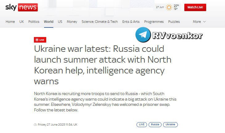 ‼️🇷🇺🇰🇵Jižní Korea: Rusko se připravuje na letní ofenzivu proti Ukrajině s pomoc...