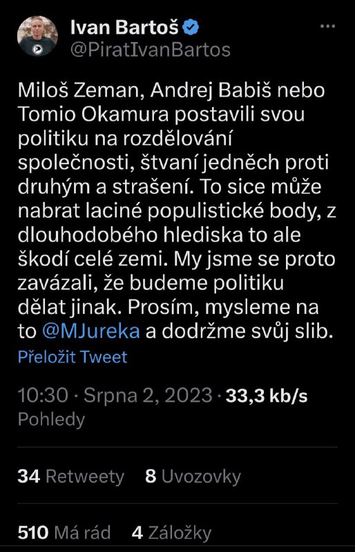 🇨🇿Jurečka fotkou cikánem s pivem vytočil šéfy stran i veřejnost. Přes čáru, vzkazují...