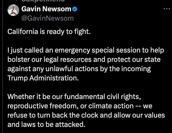🇺🇸⚔️🇺🇸 Kalifornský guvernér, demokrat Gavin Newsom řekl, že jeho stát je „př...