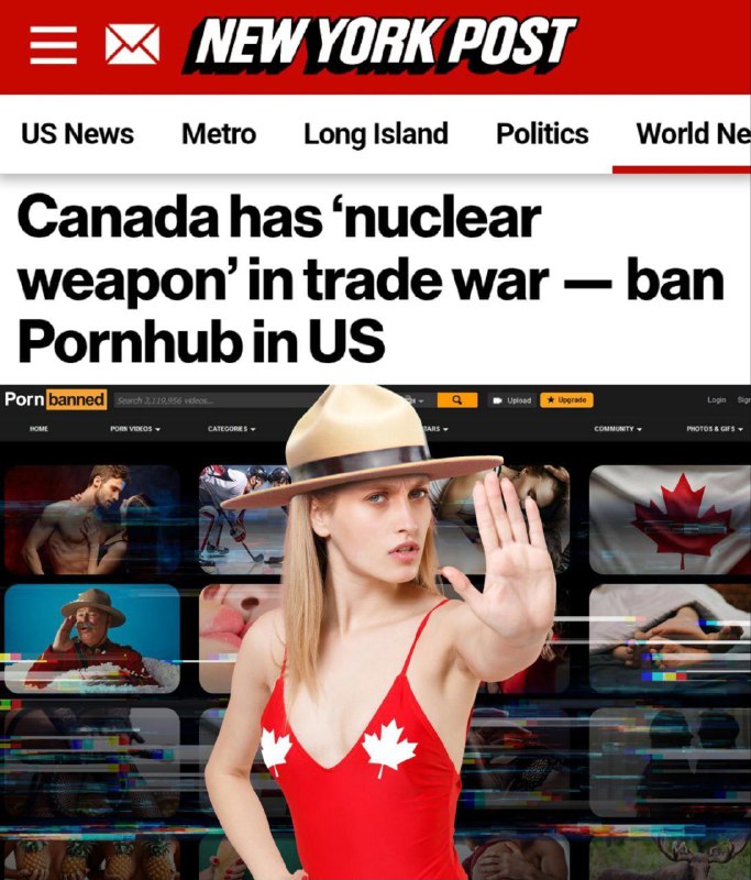 🇨🇦🇺🇸 „Kanada má v obchodní válce ‚jadernou zbraň‘ – zakažte Pornhub v USA?...