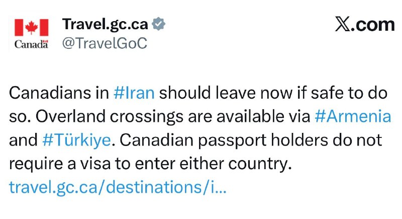 Kanadská vláda – po vzoru USA – naléhavě vyzvala své občany, aby okamžitě opustili Írá...