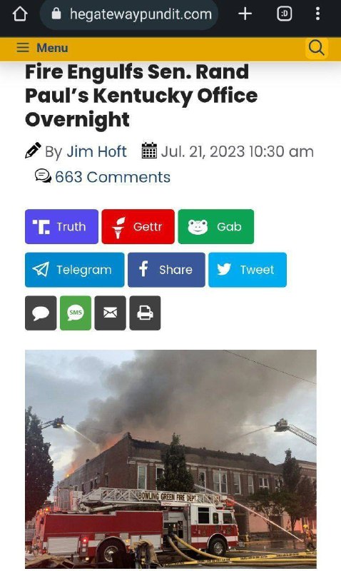 Kancelářská budova Randa Paula hoří den poté, co je Fauci žalován21. července 2023Ať už t...