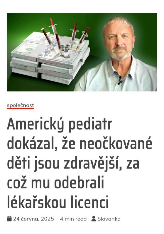 Každé americké dítě, které je plně očkováno, dostane od narození do dovršení 18 let celk...