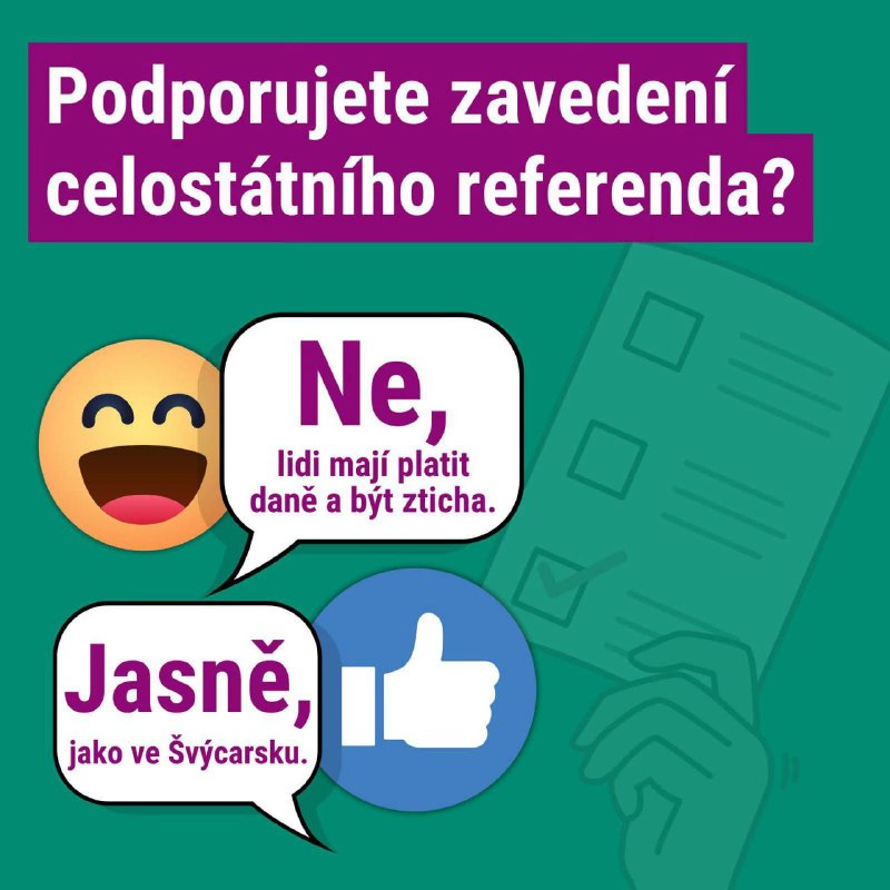 Kdo se bojí referenda, ten se bojí lidí.My Svobodní se vás nebojíme, a proto celou dobu prosaz...