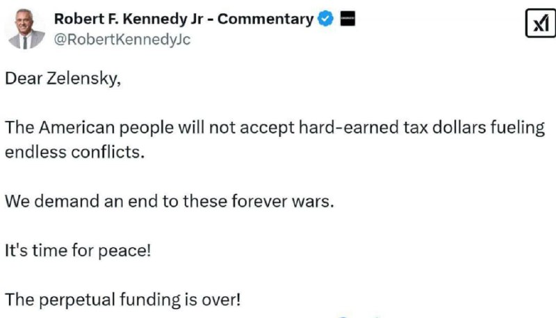 ‼️🇺🇸🇺🇦 Kennedy apeloval na Zelenského s požadavkem, aby přestal ▪️Uprostřed ...