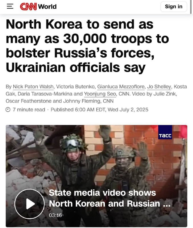 🇷🇺🇰🇵🇺🇦KLDR by v nadcházejících měsících mohla vyslat až 30 000 vojáků na ...