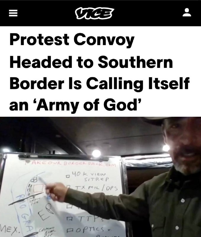 Konvoj demonstrantů mířící k jižní hranici USA si říká „boží armáda“. Kamionáři s...