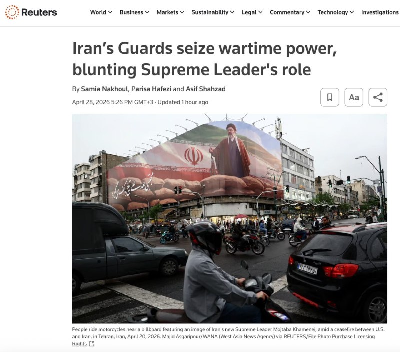 ‼️🇮🇷 Korpus strážců islámské revoluce (KSIR) převzal moc v Íránu – Reuters▪️...