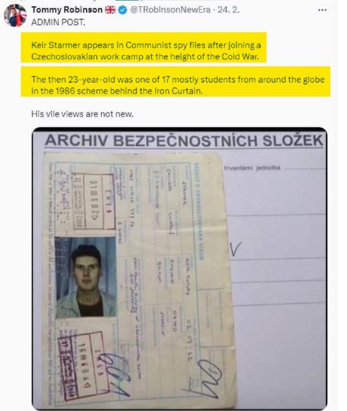 Kostlivec Keira Starmera se náhle zhmotnil. Před rokem 89 jezdil do ČSSR se školit, jak zakrouti...