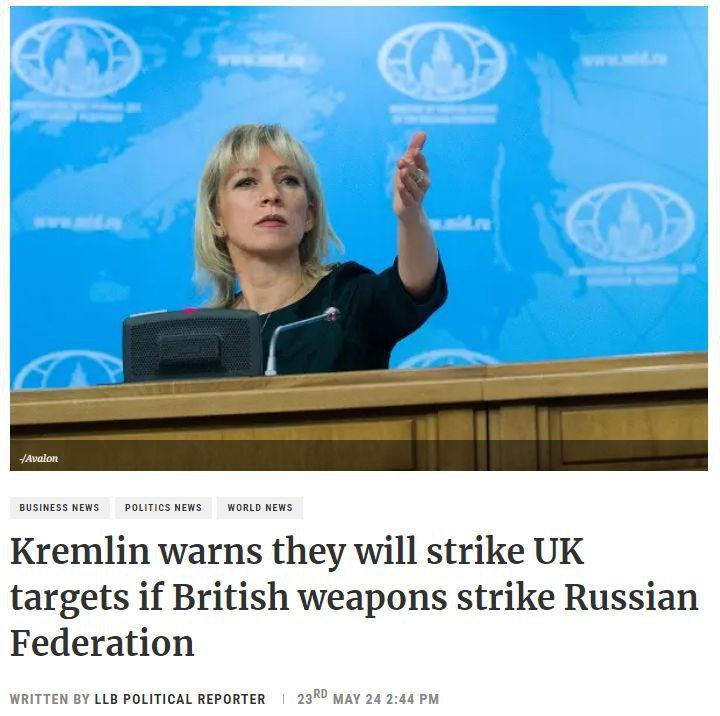 🇷🇺⚡️🇬🇧 – Kreml varuje, že pokud britské zbraně zasáhnou Ruskou federaci, zasá...