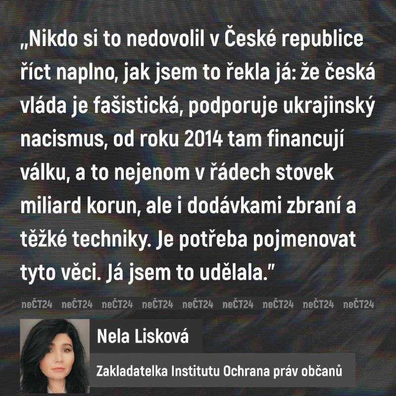 🔘 Lisková: Česká vláda podporuje ukrajinský nacismus, financuje válku od roku 2014 🔘 Je ...