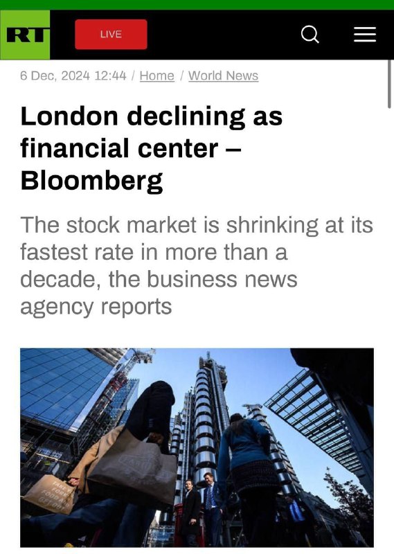 ❗️🇬🇧 LONDÝN V ÚPADKU JAKO FINANČNÍ CENTRUM - BloombergAkciový trh se zmenšuje nejryc...