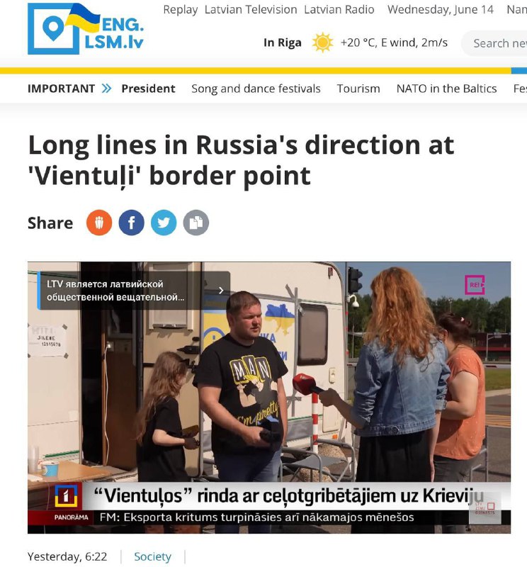 ⚠️ Lotyšská televize je překvapená: na hranicích se vytvořily obrovské fronty ukrajinský...