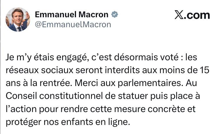 Macron:Slíbil jsem to a nyní je to oficiální – od letošního podzimu bude osobám mladším 1...