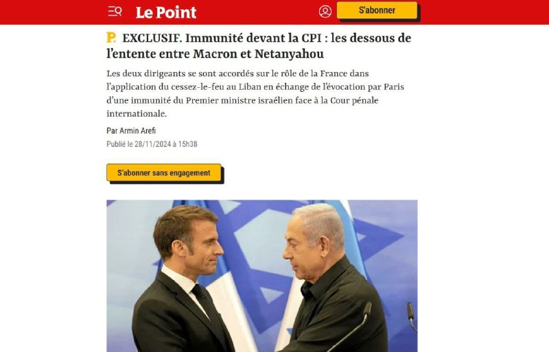 ⚡️🇫🇷🇮🇱🤡 Macron souhlasí s tím, že nebude respektovat zatykač ICC na Netanjahu...