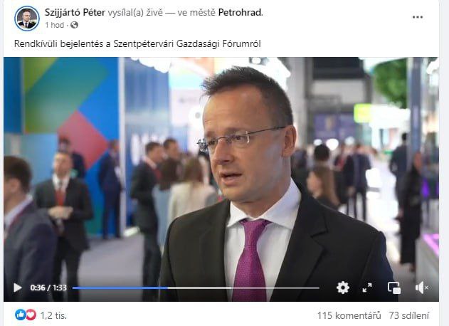 🇭🇺Maďarsko je na zimu připraveno díky ruskému plynu, řekl Péter Szijjártó.„I v leto?...